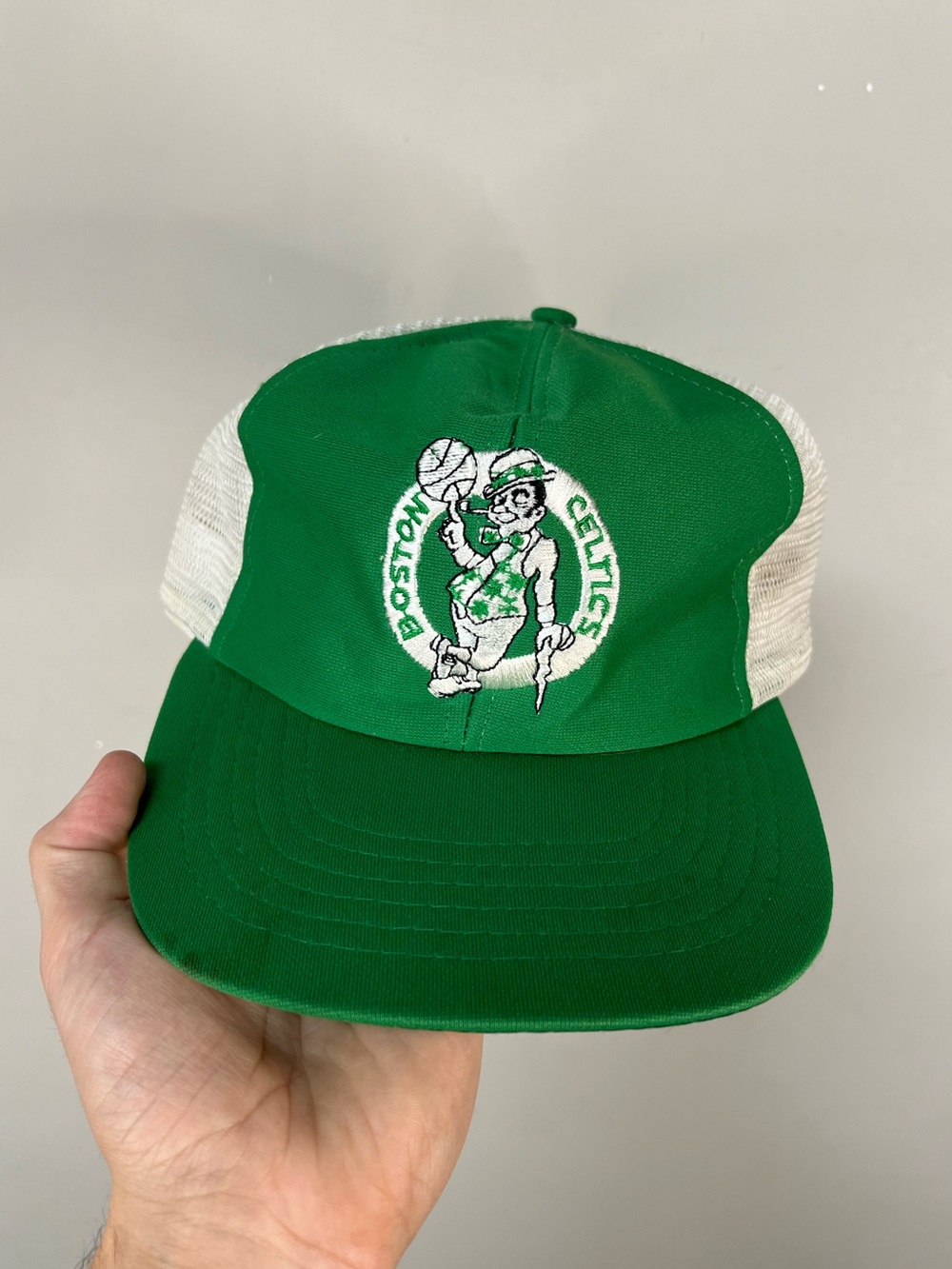 Vintage 80s Boston Celtics Trucker Hat